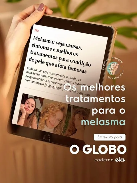 Card da reportagem em O Globo · Ela com a Dra. Fabiola Bordin